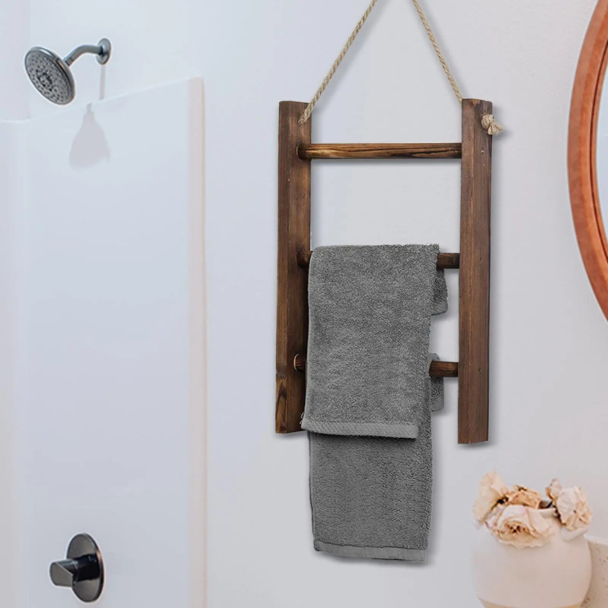 Three Tier Wall Mounted Towel Rack, towel ladder rack product view 4