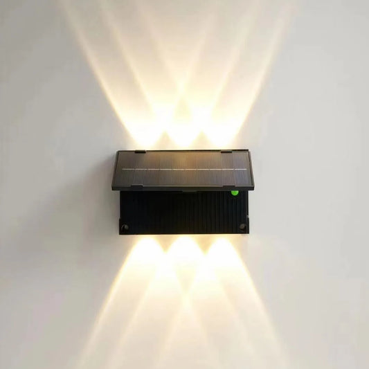 Solar Outdoor Wall Light, 6-LED RGB Color-Changing Lamp with 2000 mAh Battery, 4–6 Hour Lighting for Garden Walls - product view 1