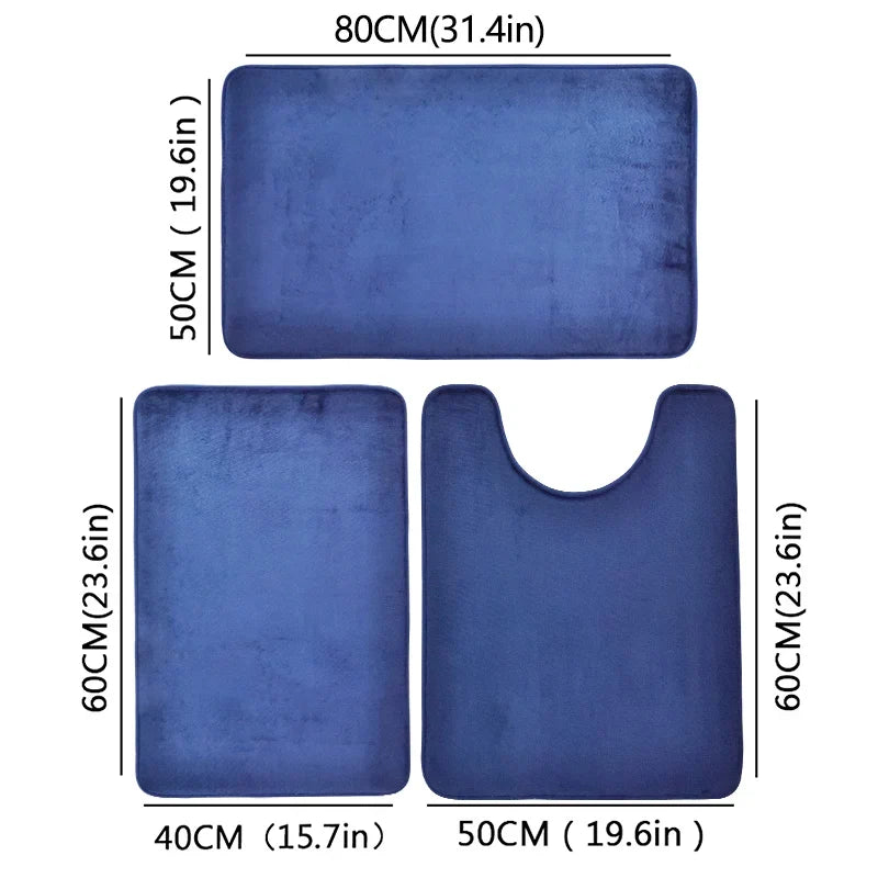 Microfiber Bath Mat, Machine-Made Printed Bathroom Floor Rug, Soft Absorbent Modern Carpet in Khaki, Gray, Coffee or Blue - product view 5