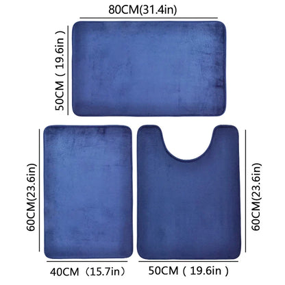 Microfiber Bath Mat, Machine-Made Printed Bathroom Floor Rug, Soft Absorbent Modern Carpet in Khaki, Gray, Coffee or Blue - product view 5