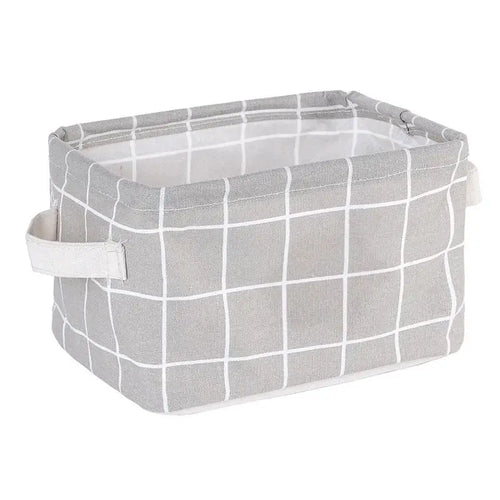 Collapsible Clothes Hamper, Foldable Fabric Storage Basket, Metal Frame, 20×16×14 cm, Handle for Closet and Home - product view 1