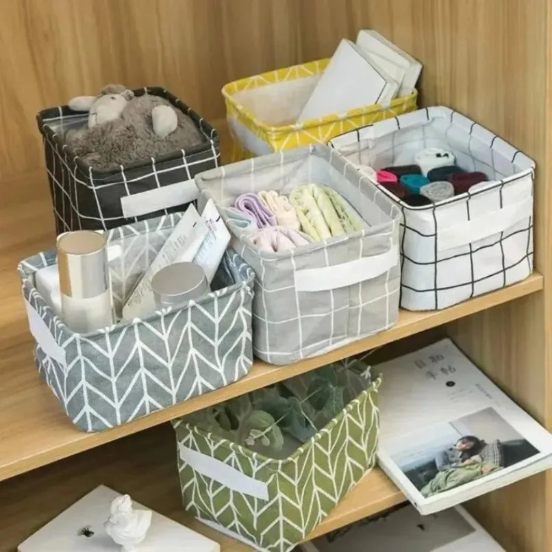 Collapsible Clothes Hamper, Foldable Fabric Storage Basket, Metal Frame, 20×16×14 cm, Handle for Closet and Home - product view 2