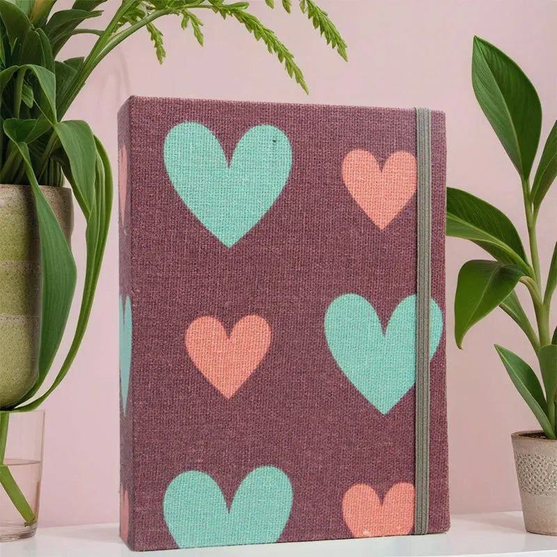 Loose-Leaf Photo Album, Cloth-Cover Memory Book for General Photo Storage, Botanical and Heart Print Options - product view 6