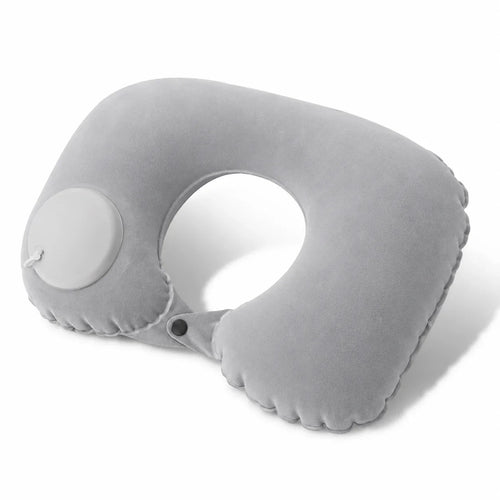 Inflatable Travel Neck Pillow, One-Touch Air Cushion, Ergonomic U-Shape, Foldable Soft Flocked Surface for Flights and Road Trips - product view 1