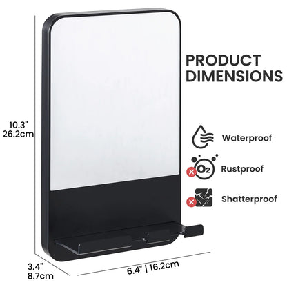 Fogless Acrylic Shower Mirror, product view 1