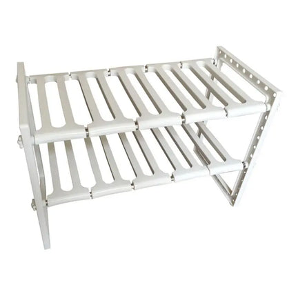 Adjustable Under Sink Organizer, 2-Tier Expandable Cabinet Shelf, 40–70 cm Length, Removable Panels for Kitchen or Bathroom - product view 1