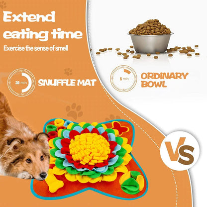 Dog Snuffle Mat, Sunflower Foraging Puzzle with Slow-Feeding Pockets, Non-Slip Foldable Washable Fleece, 20-Inch - product view 5