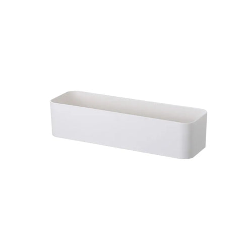 Wall-Mounted Bathroom Storage Box, Adhesive Plastic Organizer, Medium Size, Smooth Tile and Glass Holder for Sundries - product view 1