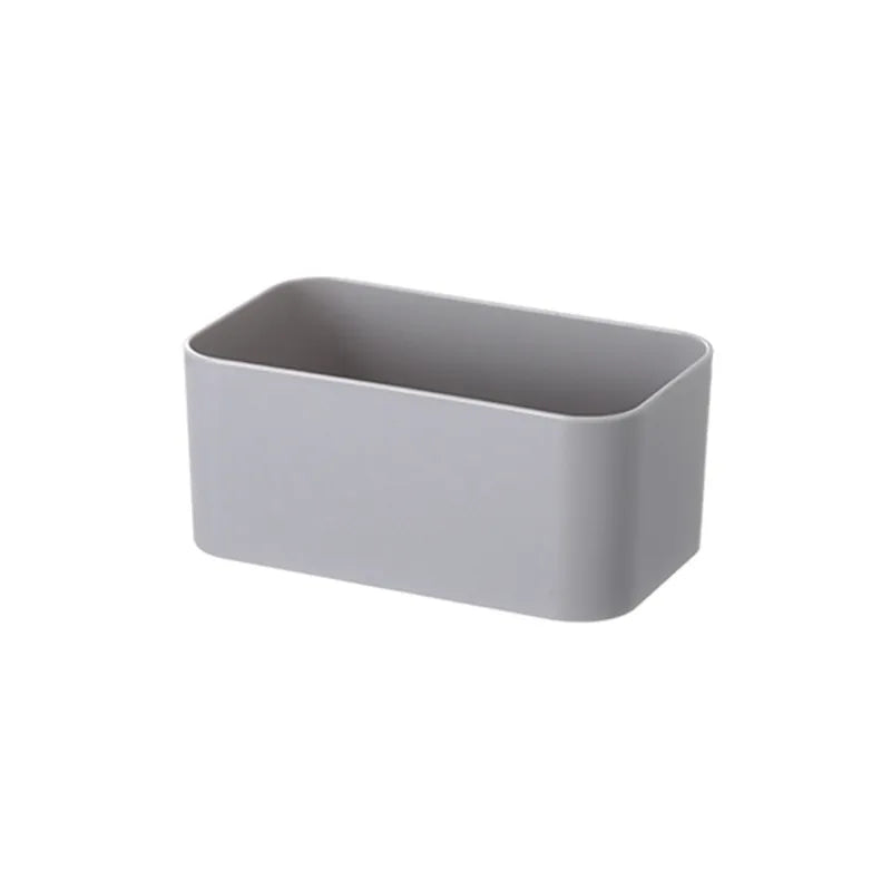 Wall-Mounted Bathroom Storage Box, Adhesive Plastic Organizer, Medium Size, Smooth Tile and Glass Holder for Sundries - product view 2