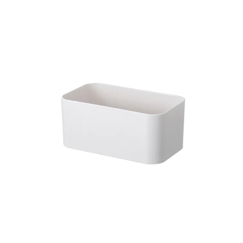 Wall-Mounted Bathroom Storage Box, Adhesive Plastic Organizer, Medium Size, Smooth Tile and Glass Holder for Sundries - product view 3