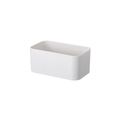 Wall-Mounted Bathroom Storage Box, Adhesive Plastic Organizer, Medium Size, Smooth Tile and Glass Holder for Sundries - product view 3