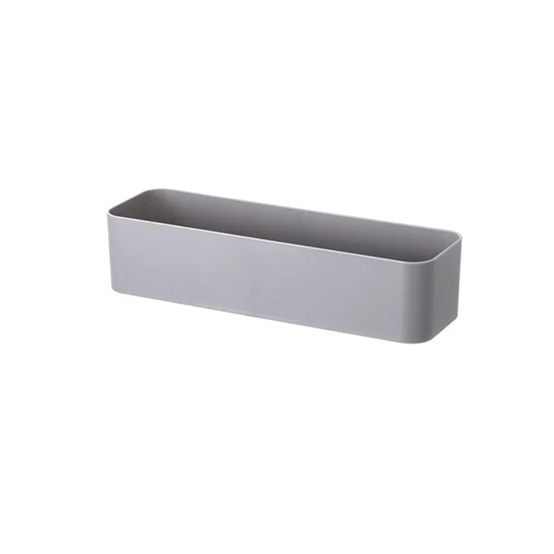 Wall-Mounted Bathroom Storage Box, Adhesive Plastic Organizer, Medium Size, Smooth Tile and Glass Holder for Sundries - product view 4