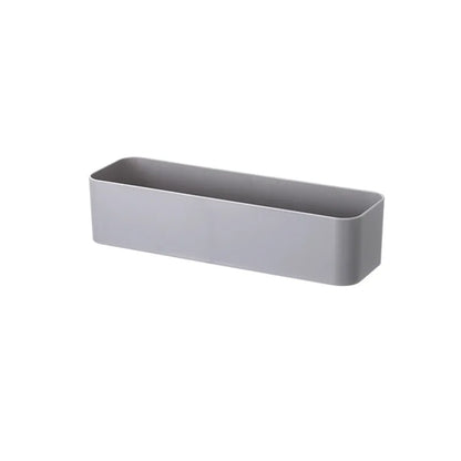 Wall-Mounted Bathroom Storage Box, Adhesive Plastic Organizer, Medium Size, Smooth Tile and Glass Holder for Sundries - product view 4