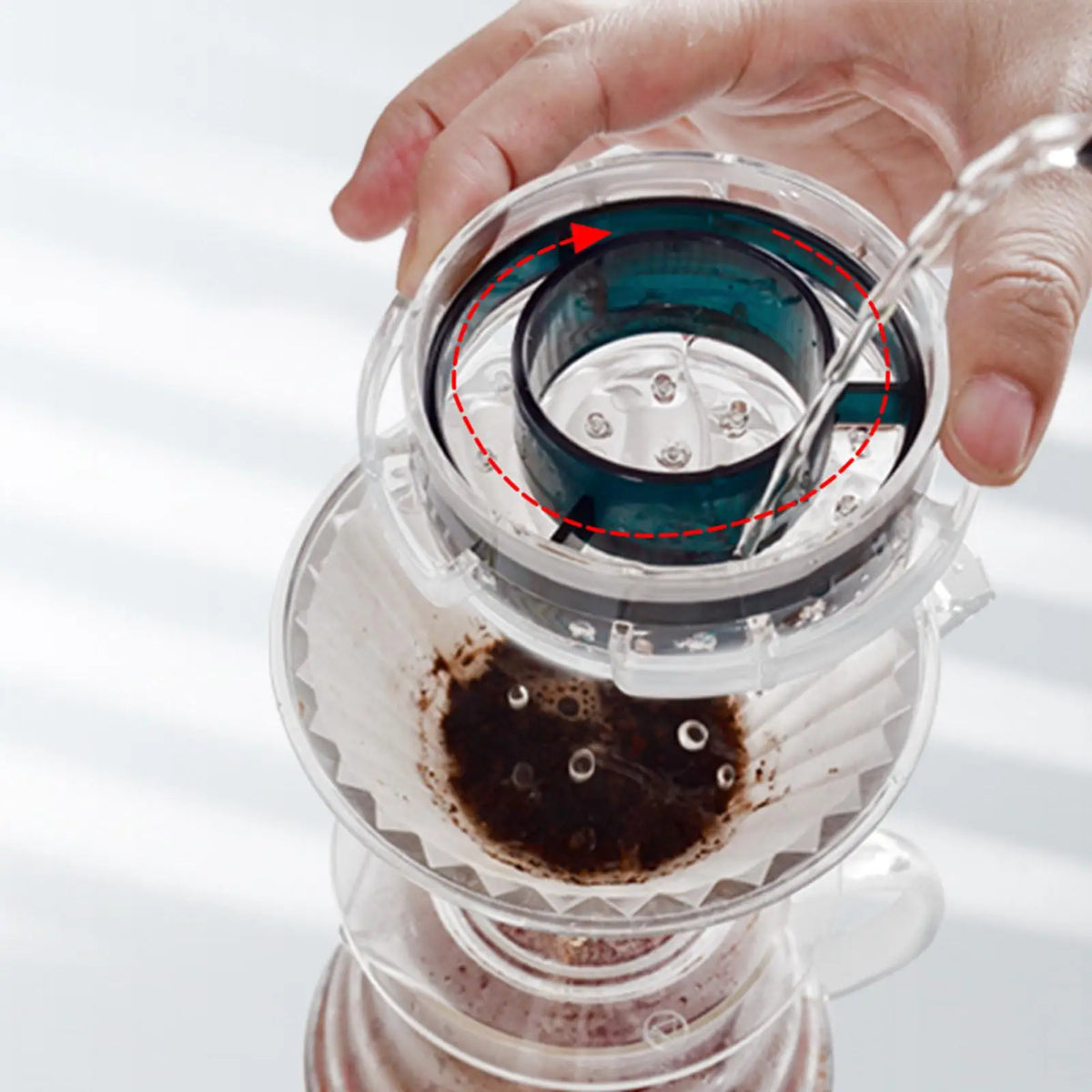 Reusable Coffee Filter Dripper Shower, 19-Hole Even Water Flow, Plastic Pour-Over Brewing Tool for Kitchen and Café - product view 3