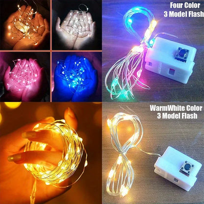 Waterproof Mini Fairy String Lights, 10-Pack Battery-Powered Copper Wire LEDs with 3 Modes for Christmas and Parties - product view 2