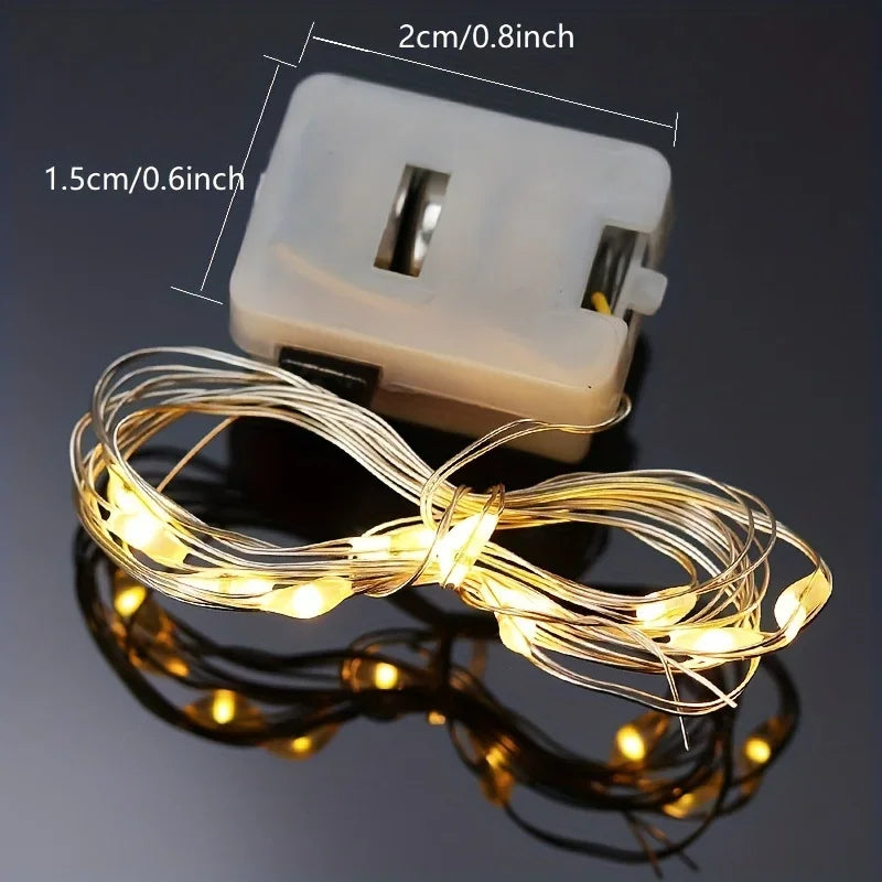 Waterproof Mini Fairy String Lights, 10-Pack Battery-Powered Copper Wire LEDs with 3 Modes for Christmas and Parties - product view 4