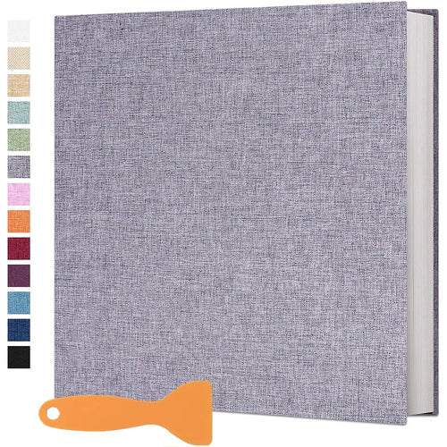 Large Photo Album, 16-Inch Viscose Style Memory Book in Grey, Blue, Turquoise, Black or Pink - product view 1