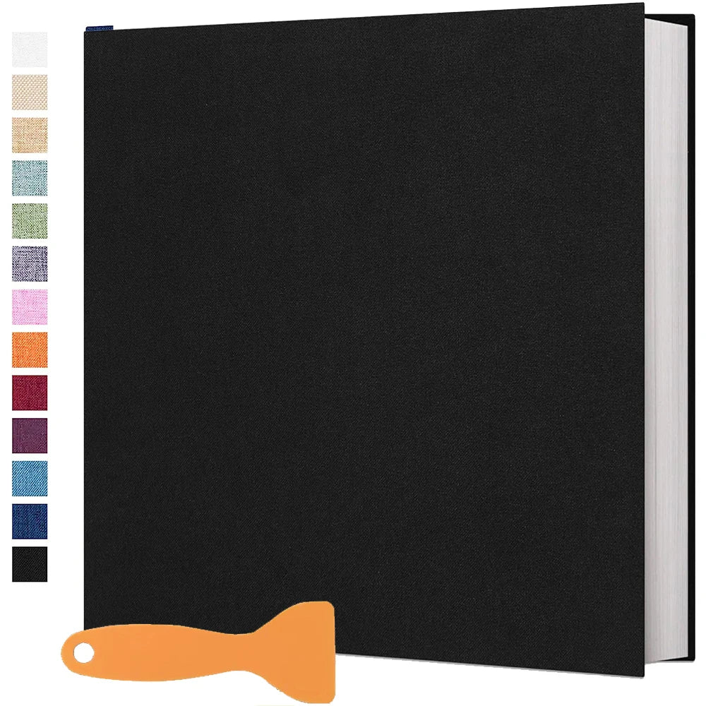 Large Photo Album, 16-Inch Viscose Style Memory Book in Grey, Blue, Turquoise, Black or Pink - product view 4