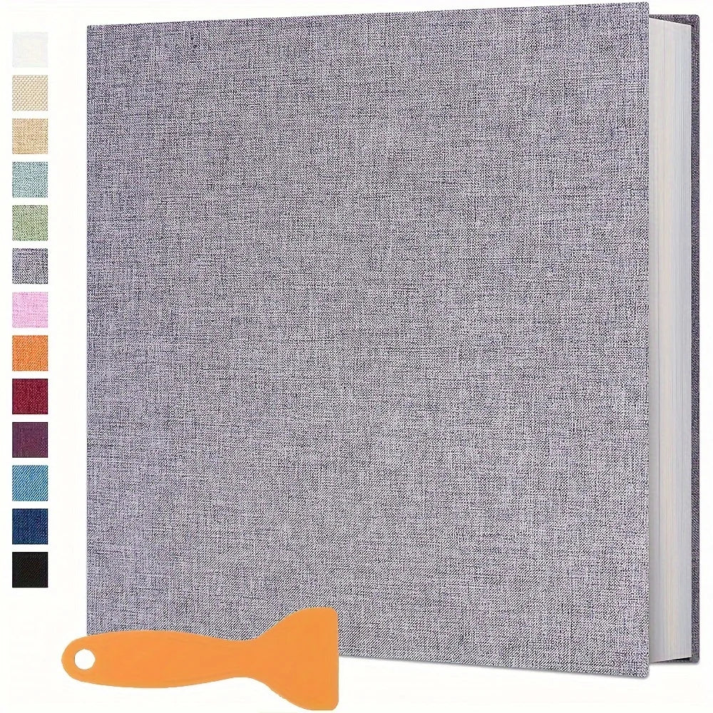 Large Photo Album, 16-Inch Viscose Style Memory Book in Grey, Blue, Turquoise, Black or Pink - product view 6