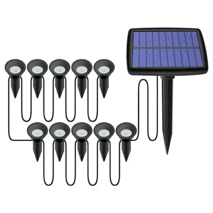 Solar Outdoor Spotlights, 10-Piece Lawn and Ground Landscape Light Set with Included Batteries and Bulbs, Warm White - product view 3
