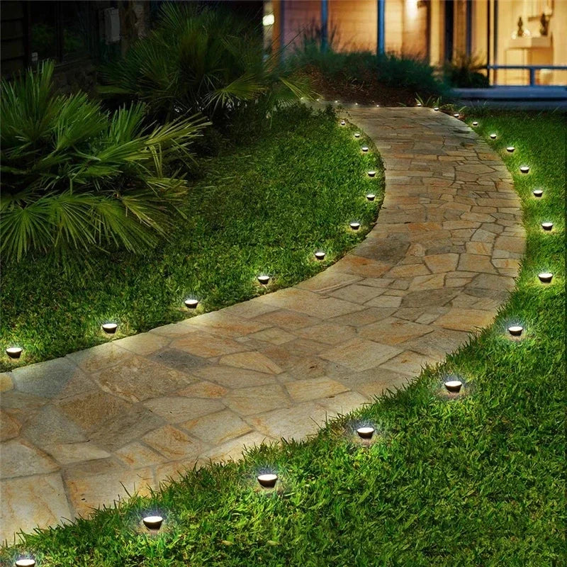 Solar Outdoor Spotlights, 10-Piece Lawn and Ground Landscape Light Set with Included Batteries and Bulbs, Warm White - product view 5