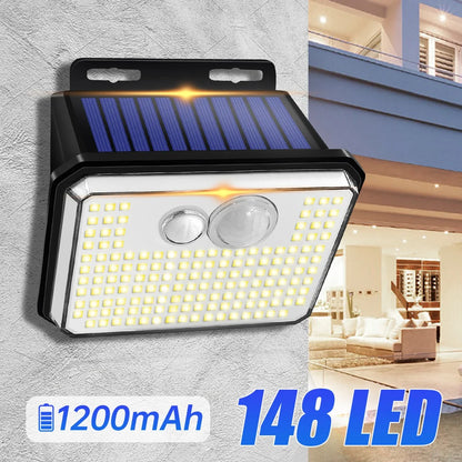 Solar Motion Sensor Outdoor Wall Light, LED Security Lamp with 3 Lighting Modes for Garden, Patio, Driveway and Porch - product view 2