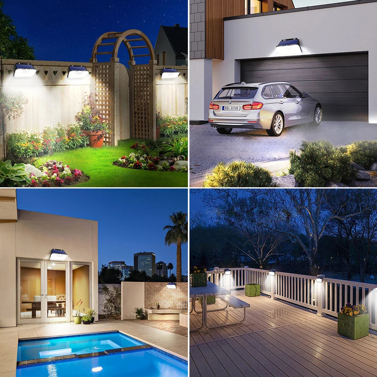 Solar Motion Sensor Outdoor Wall Light, LED Security Lamp with 3 Lighting Modes for Garden, Patio, Driveway and Porch - product view 6