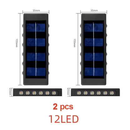Solar Outdoor Wall Light, Rechargeable LED, Automatic Day Charging, White or Warm Light for Garden, Fence and Stairs - product view 3