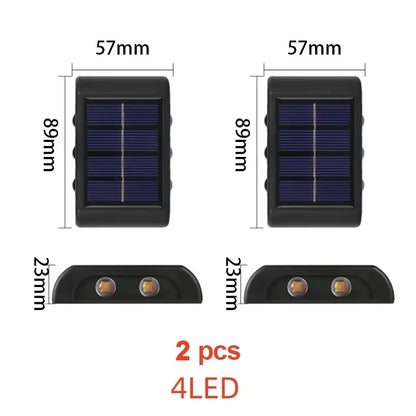 Solar Outdoor Wall Light, Rechargeable LED, Automatic Day Charging, White or Warm Light for Garden, Fence and Stairs - product view 4