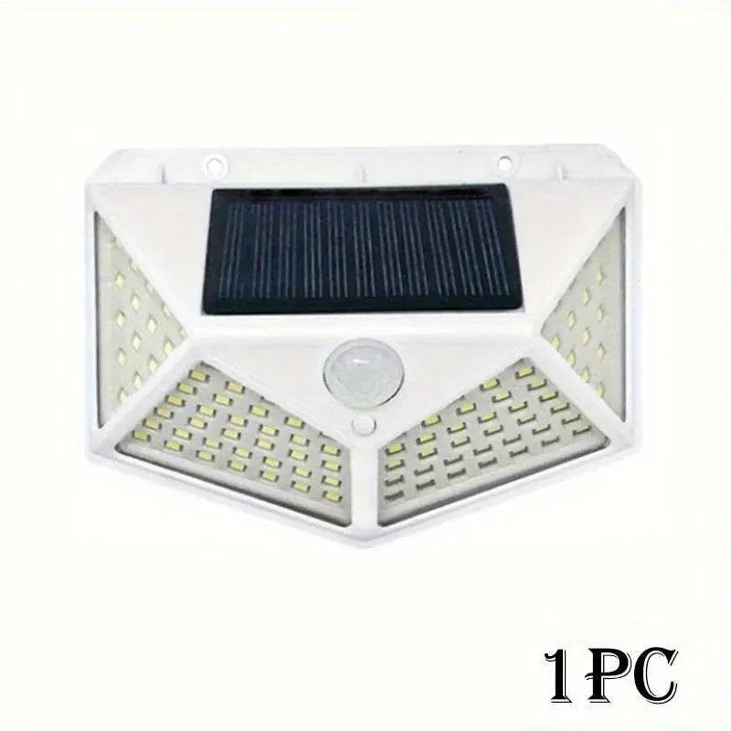 Solar Garden Lights, 100 LED Wall Lamp, PIR Motion Sensor, 270° Wide Illumination, 3 Modes, 1200mAh Battery - product view 1