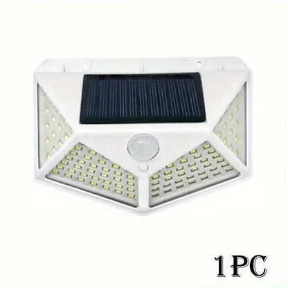 Solar Garden Lights, 100 LED Wall Lamp, PIR Motion Sensor, 270° Wide Illumination, 3 Modes, 1200mAh Battery - product view 1