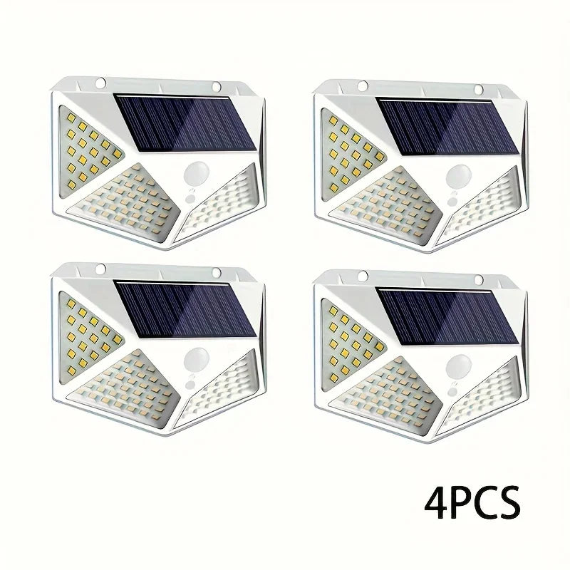 Solar Garden Lights, 100 LED Wall Lamp, PIR Motion Sensor, 270° Wide Illumination, 3 Modes, 1200mAh Battery - product view 2