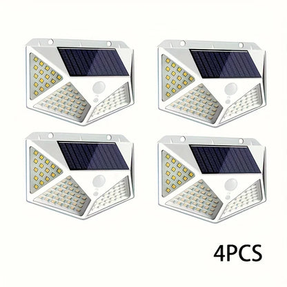 Solar Garden Lights, 100 LED Wall Lamp, PIR Motion Sensor, 270° Wide Illumination, 3 Modes, 1200mAh Battery - product view 2