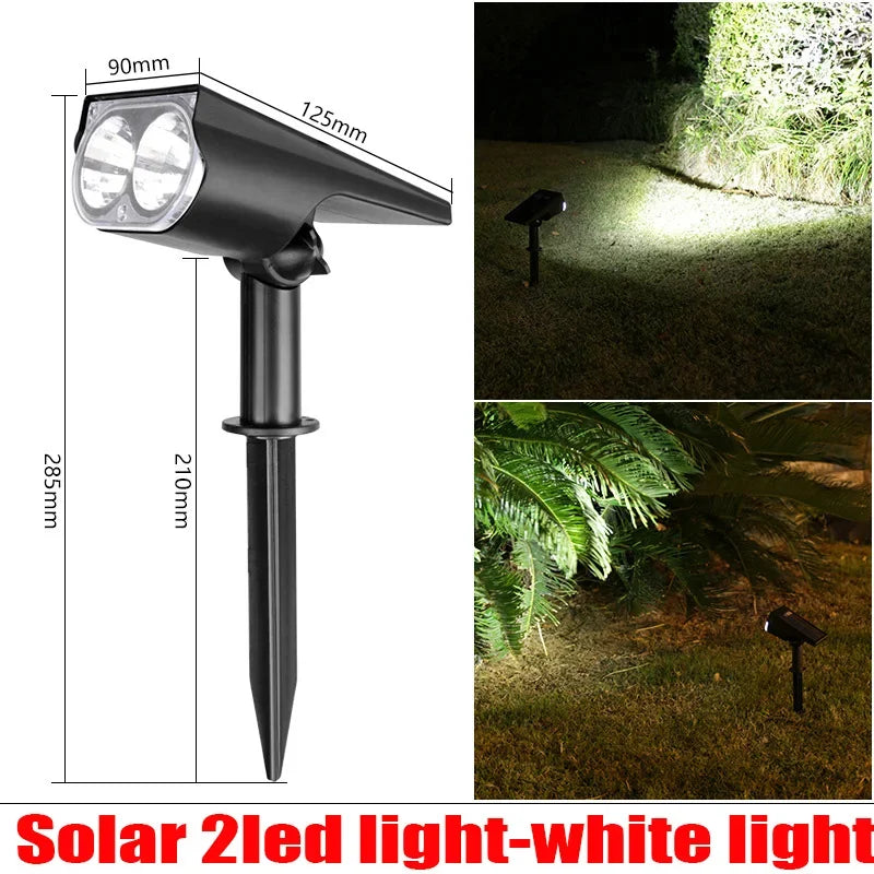 9-LED Solar Spotlight, Adjustable Outdoor Landscape Light, IP65 Waterproof, Dimmable, RGB, White or Warm Light - product view 4