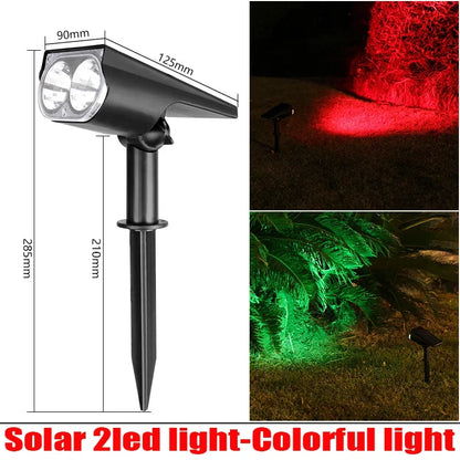 9-LED Solar Spotlight, Adjustable Outdoor Landscape Light, IP65 Waterproof, Dimmable, RGB, White or Warm Light - product view 6