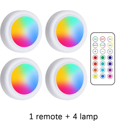 Wireless Under Cabinet Lights, RGB 12-Color LED, Touch and Remote Control, Dimmable, Timer, 1-6 Lamps with Remote - product view 4