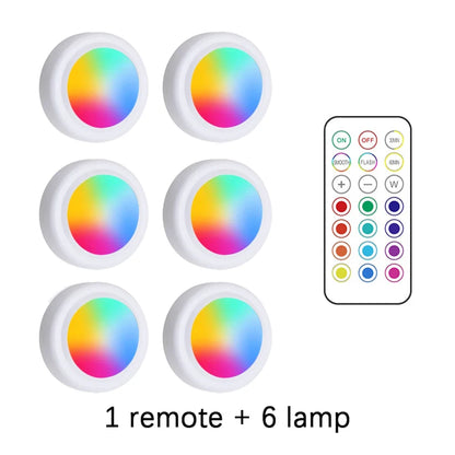 Wireless Under Cabinet Lights, RGB 12-Color LED, Touch and Remote Control, Dimmable, Timer, 1-6 Lamps with Remote - product view 6