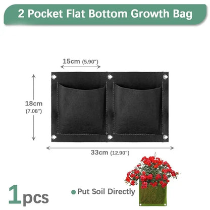 Vertical Wall Planter, Breathable Felt Grow Bag with 2 to 72 Pockets, Green or Black for Indoor and Outdoor Gardens - product view 1
