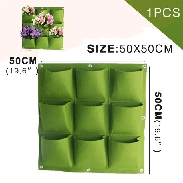 Vertical Wall Planter, Breathable Felt Grow Bag with 2 to 72 Pockets, Green or Black for Indoor and Outdoor Gardens - product view 5
