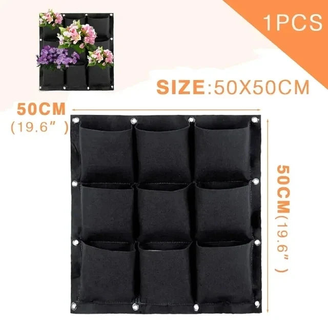 Vertical Wall Planter, Breathable Felt Grow Bag with 2 to 72 Pockets, Green or Black for Indoor and Outdoor Gardens - product view 6