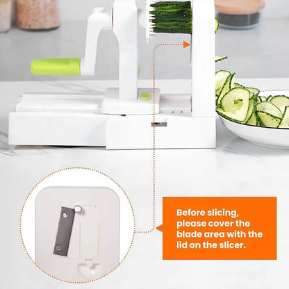 Vegetable Spiralizer Cutter, 4-in-1 or 5-in-1 Slicer with Stainless Steel Blades, Suction Base and Foldable Design - product view 5