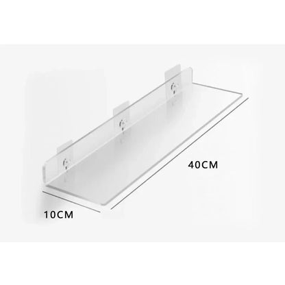 Clear Acrylic Wall Shelf, Perforated Hanging Storage Panel, Plastic Frame, 20–50 cm Width Options for Bathroom and Kitchen - product view 3