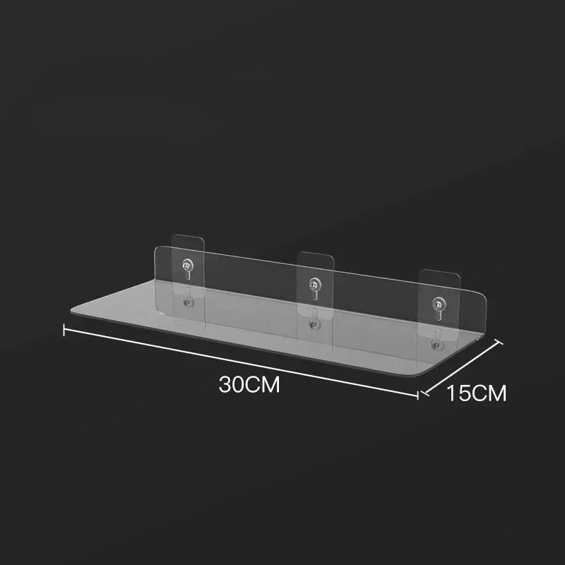 Clear Acrylic Wall Shelf, Perforated Hanging Storage Panel, Plastic Frame, 20–50 cm Width Options for Bathroom and Kitchen - product view 6