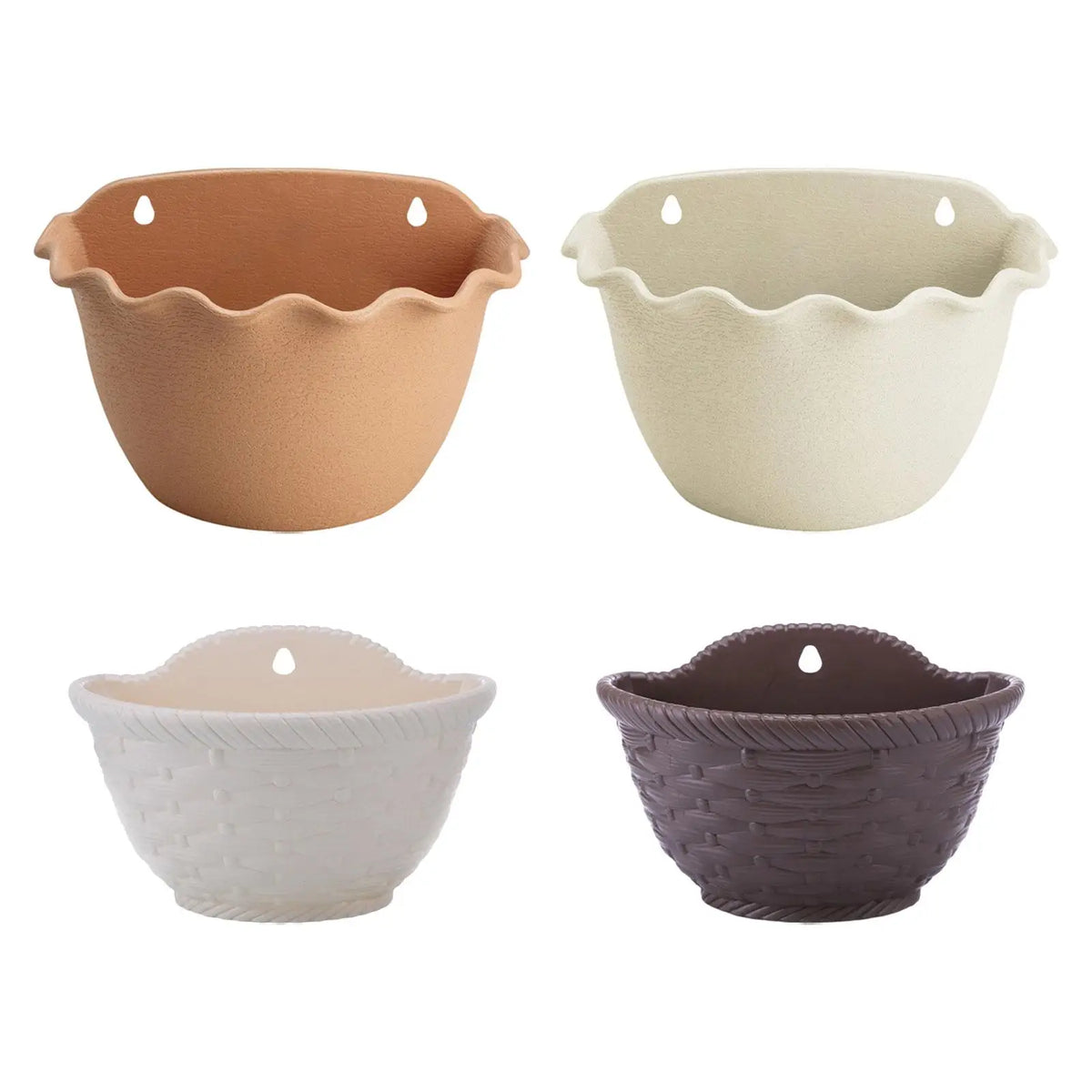 Vertical Wall Planter, Hanging Plastic Flower Pot with Drainage Hole and Hook, Modern Indoor Outdoor Balcony Garden Decor - product view 6