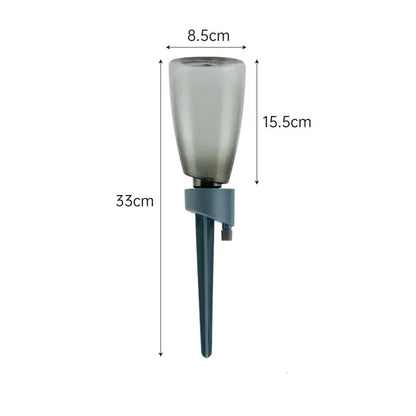 Self-Watering Planter Insert, Adjustable Speed Drip Irrigation Device, Durable Plastic Plant Watering Spike in Green or Blue - product view 2