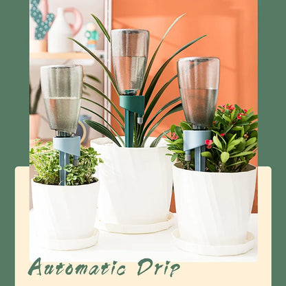 Self-Watering Planter Insert, Adjustable Speed Drip Irrigation Device, Durable Plastic Plant Watering Spike in Green or Blue - product view 4