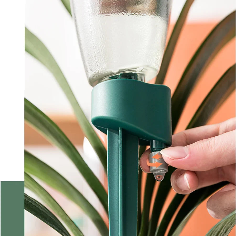 Self-Watering Planter Insert, Adjustable Speed Drip Irrigation Device, Durable Plastic Plant Watering Spike in Green or Blue - product view 5