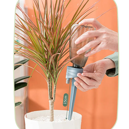 Self-Watering Planter Insert, Adjustable Speed Drip Irrigation Device, Durable Plastic Plant Watering Spike in Green or Blue - product view 6