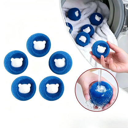 Reusable Pet Hair Remover for Laundry, ABS Fur Collector for Washing Machines and Dryers, Blue or Orange 5-Piece Set - product view 3