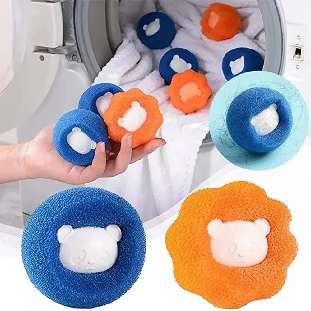 Reusable Pet Hair Remover for Laundry, ABS Fur Collector for Washing Machines and Dryers, Blue or Orange 5-Piece Set - product view 4